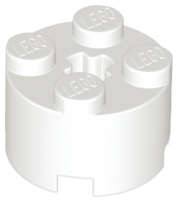 Lego (N) ~ Brick Round 2 x 2 with Axle Hole ~ [White]