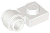Lego (N) ~ Plate Modified 1 x 1 with Light Attachment - Thick Ring ~ [White]