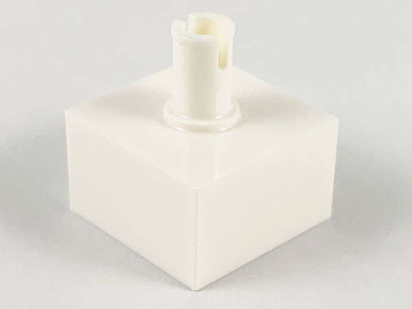 Lego Used - Brick Modified 2 x 2 No Studs Top Pin~ [White]