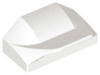Lego (N) ~ Slope Curved 1 x 2 x 2/3 Wing End ~ [White]