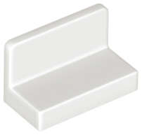 Lego (U) ~ Panel 1 x 2 x 1 with Rounded Corners ~ [White]