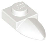 Lego (N) ~ Plate Modified 1 x 1 with Tooth Horizontal ~ [White]