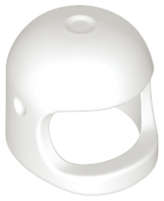 Lego (N) ~ Minifigure Headgear Helmet Space / Town with Thick Chin Strap - with Visor Dimp ~ [White]