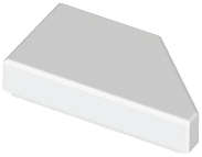 Lego (N) ~ Tile Modified 1 x 2 Wedge Left ~ [White]