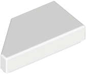 Lego (N) ~ Tile Modified 1 x 2 Wedge Right ~ [White]