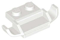 Lego (N) ~ Plate Modified 1 x 2 with Racers Car Grille ~ [White]