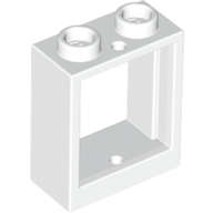 Lego (N) ~ Window 1 x 2 x 2 Flat Front ~ [White]