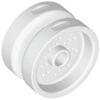 Lego (N) ~ Wheel 18mm D. x 12mm with Pin Hole and Stud Dotted Brake Rotor Lines ~ [White]