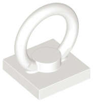 Lego (N) ~ Tile Modified 2 x 2 with Ring ~ [White]