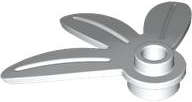 Lego (N) ~ Plant Plate Round 1 x 1 with 3 Thin Leaves ~ [White]