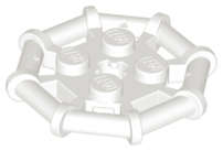 Lego (N) ~ Plate Modified 2 x 2 with Bar Frame Octagonal Reinforced Completely Round Stud ~ [White]