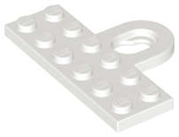 Lego (N) ~ Plate Modified 2 x 6 with Coupling Female ~ [White]