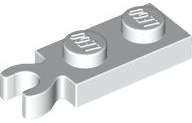Lego NEW - Plate Modified 1 x 2 with Clip on End (Vertical Grip)~ [White]