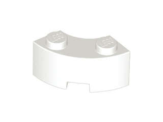 Lego (N) ~ Brick Round Corner 2 x 2 Macaroni with Stud Notch and Reinforced Underside ~ [White]