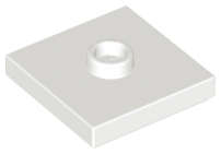 Lego (N) ~ Plate Modified 2 x 2 with Groove and 1 Stud in Center (Jumper) ~ [White]
