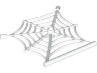 Lego (N) ~ Spider Web Flat with Hollow Stud Bar Ends and Bar ~ [White]