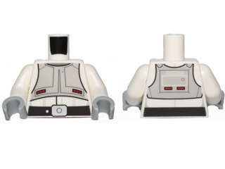 Lego NEW - White Torso SW Imperial AT-DP Pilot with Light Bluish Gray Vest and Black
