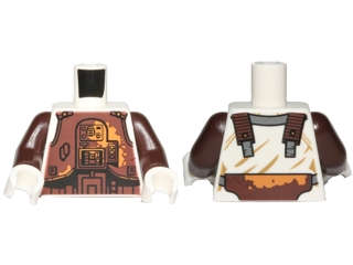 Lego NEW - Torso SW Dark Brown Armor Plates with Medium Nougat Rust Stains Pattern(Dengar~ [White]