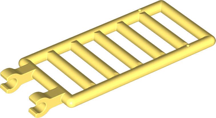 Lego (N) ~ Bar 7 x 3 with 2 Open O Clips (Ladder) ~ [Bright Light Yellow]