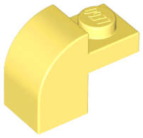 Lego (N) ~ Slope Curved 2 x 1 x 1 1/3 with Recessed Stud ~ [Bright Light Yellow]