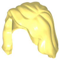 Lego (N) ~ Minifigure Hair Female Mid-Length with Part over Right Shoulder ~ [Bright Light Yellow]