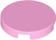 Lego (U) ~ Tile Round 2 x 2 with Bottom Stud Holder ~ [Bright Pink]