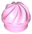 Lego (N) ~ Plate Round 1 x 1 with Vertical Swirl / Twist ~ [Bright Pink]
