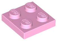 Lego (N) ~ Plate 2 x 2 ~ [Bright Pink]