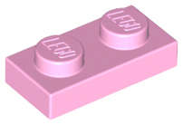 Lego (U) ~ Plate 1 x 2 ~ [Bright Pink]