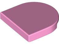 Lego (N) ~ Tile Round 2 x 2 Half Circle Extended ~ [Bright Pink]