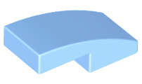 Lego (N) ~ Slope Curved 2 x 1 x 2/3 ~ [Bright Light Blue]