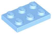 Lego (N) ~ Plate 2 x 3 ~ [Bright Light Blue]