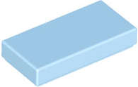 Lego (N) ~ Tile 1 x 2 ~ [Bright Light Blue]