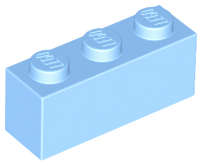 Lego (N) ~ Brick 1 x 3 ~ [Bright Light Blue]