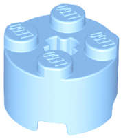 Lego (N) ~ Brick Round 2 x 2 with Axle Hole ~ [Bright Light Blue]