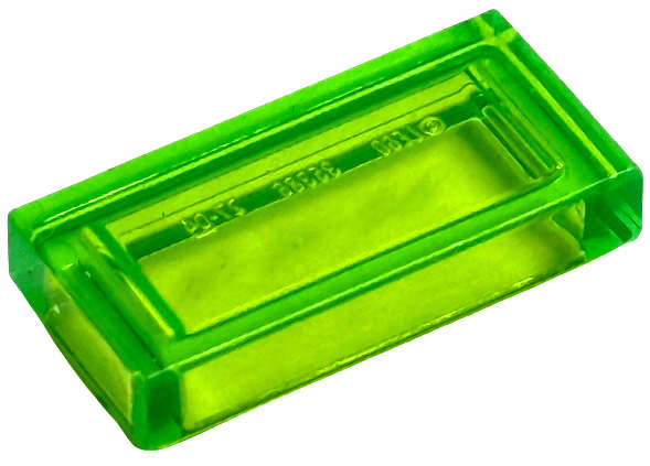 Lego (N) ~ Tile 1 x 2 ~ [Trans-Bright Green]