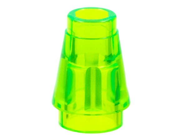 Lego (N) ~ Cone 1 x 1 with Top Groove ~ [Trans-Bright Green]