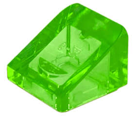 Lego (N) ~ Slope 30 1 x 1 x 2/3 ~ [Trans-Bright Green]