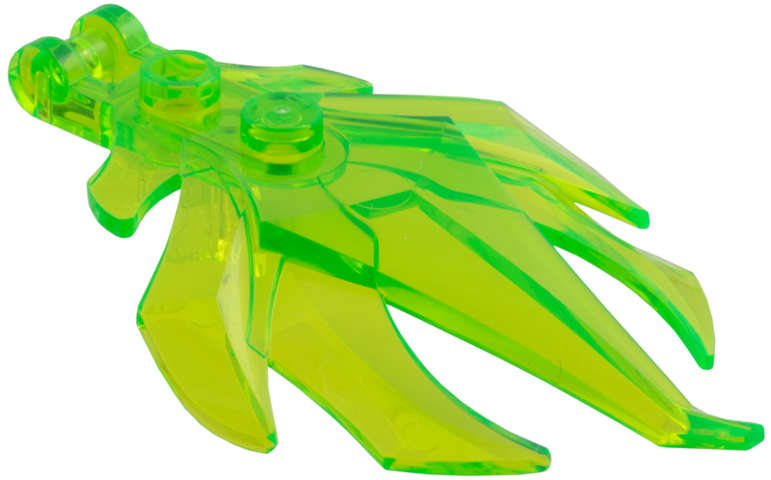 Lego (N) ~ Plant Leaves Angular with Bar Handle on End 7 Spikes ~ [Trans-Bright Green]