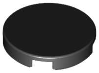 Lego (N) ~ Tile Round 2 x 2 with Bottom Stud Holder ~ [Black]