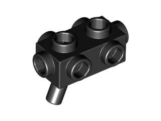 Lego (N) ~ Minifigure Weapon Gun Blaster 1 x 2 x 2/3 with Studs on Sides and Handle ~ [Black]