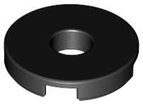 Lego (N) ~ Tile Round 2 x 2 with Hole ~ [Black]