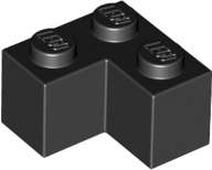 Lego (U) ~ Brick 2 x 2 Corner ~ [Black]