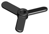 Lego (N) ~ Propeller 3 Blade Small ~ [Black]