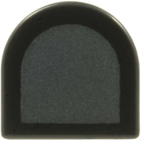 Lego (N) ~ Tile Round 1 x 1 Half Circle Extended with Dark Silver Surface Pattern ~ [Black]