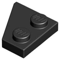 Lego (U) ~ Wedge Plate 2 x 2 Right ~ [Black]