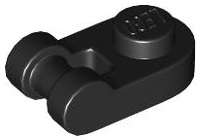 Lego (N) ~ Plate Round 1 x 1 with Bar Handle ~ [Black]