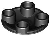 Lego (N) ~ Plate Round 2 x 2 with Rounded Bottom (Boat Stud) ~ [Black]