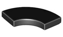 Lego (N) ~ Tile Round Corner 2 x 2 Macaroni ~ [Black]