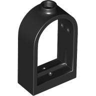 Lego (U) ~ Window 1 x 2 x 2 2/3 with Rounded Top ~ [Black]